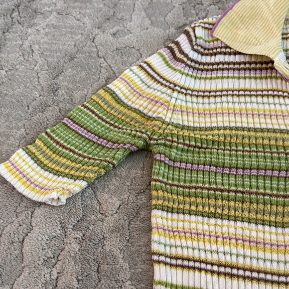 Missoni Striped Ribbed Knit Top in Yellow, Green, Brown and Cream, lilac - Picture 5 of 6